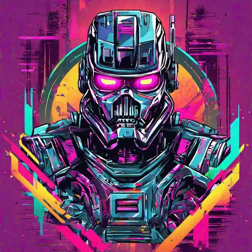 Prompt: Tshirt vector, terminatorgraphic, synthwave, vividcolors, detailed – – s 250 – – q 1