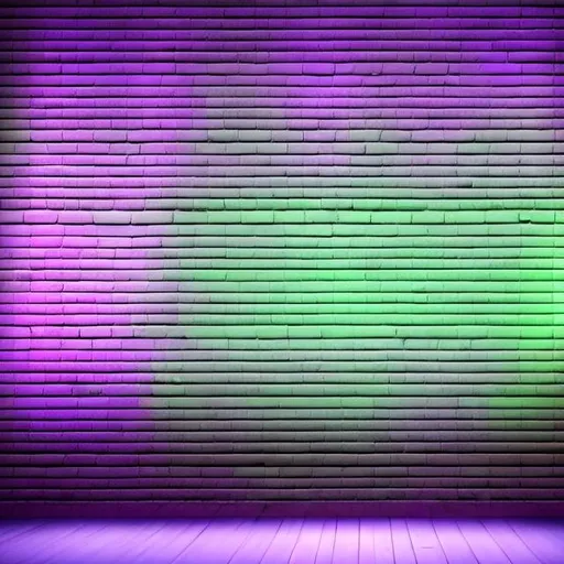 Prompt: A BRICK wall iluminated by neon, without the neon bulb, but with ligght of the purple neon





