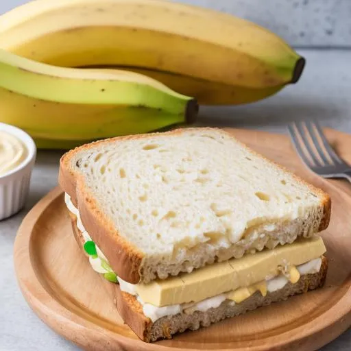 Prompt: banana cheese sandwich with banana cheese milkshake