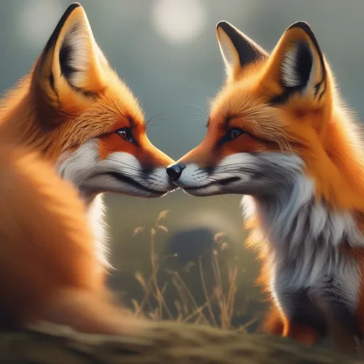 Prompt: foxes chatting, 4k, 8k, UHD, highly detailed, intricate detail