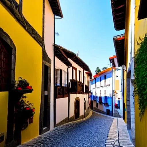 Prompt: Medieval Asturian city streets.