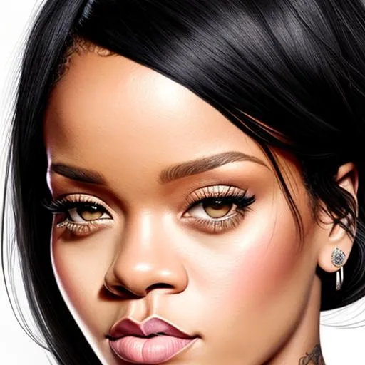 Prompt: Rihanna , pregnant , portrait, Hyper realistic, detailed face 