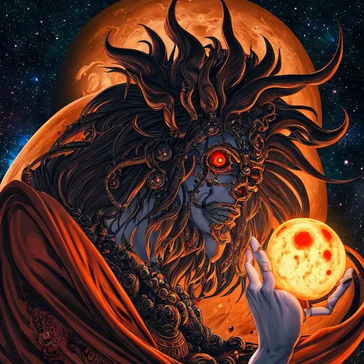 Prompt: Phobos- a deity god or entity associated with fear and panic of dread and terror, horror vibes, dark,  detailed, inspired by eiichiro oda, oda, inspired by one piece anime, 4k