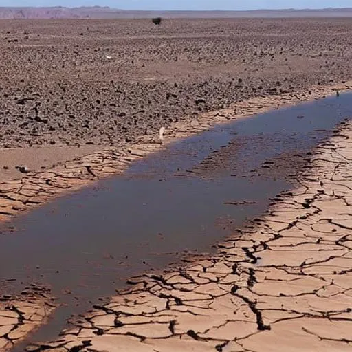 Prompt: Flood Damage in Desert