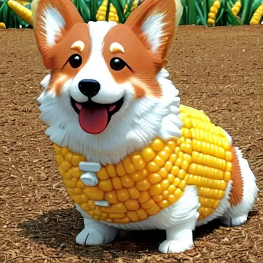 Prompt: Corgi as corn