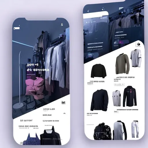 Prompt: Design UI/UX of online clothing, apparel, accessories, etc store in 360*1800 size 