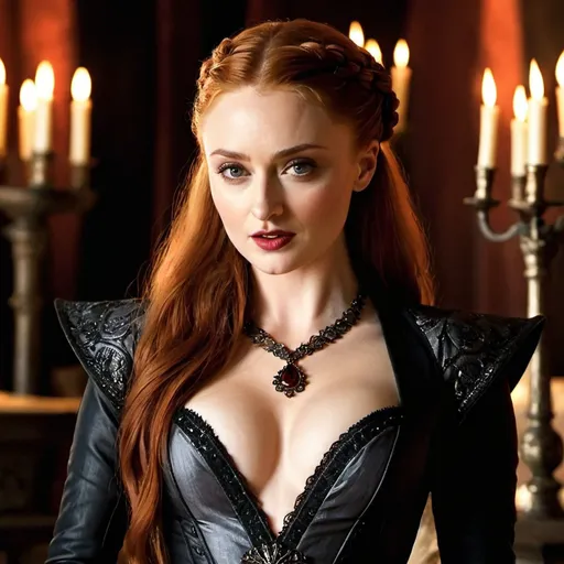 Prompt: Sansa Stark vampire seductress