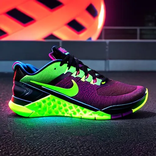 New nike metcon 9, cyberpunk with a Logo, which is l