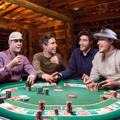 Prompt: A group of llamas are playing poker in a barn.