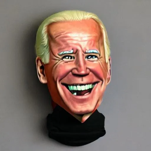 Prompt: Joe Biden as a rubber Halloween mask