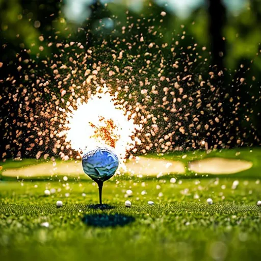 Prompt: golf ball explosion
