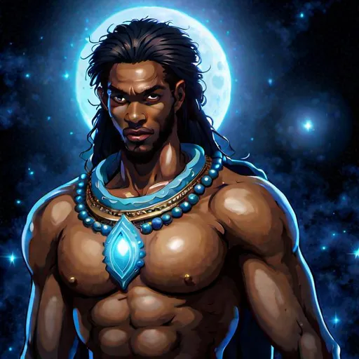 Prompt: black male djinn,holding universe, cinematic, cinematic lighting, power ambience, 64k, HD, super realistic