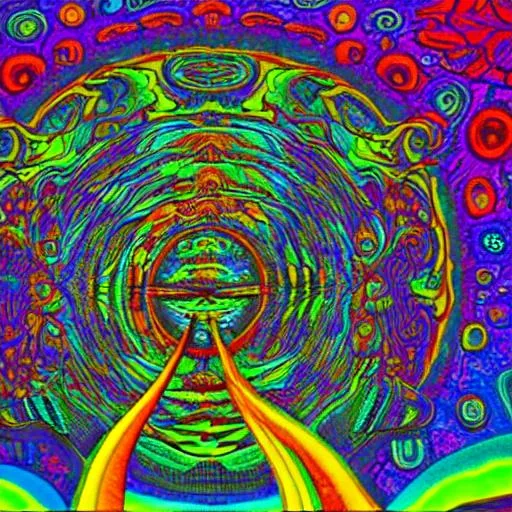 Prompt: a psychedelic trip on a different planet