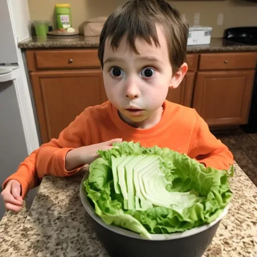 Prompt: kid named lettuce in a blender pooping who looks autistic