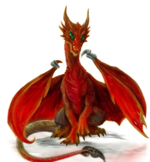 Prompt: Baby Red Dragon, Cute, One Head