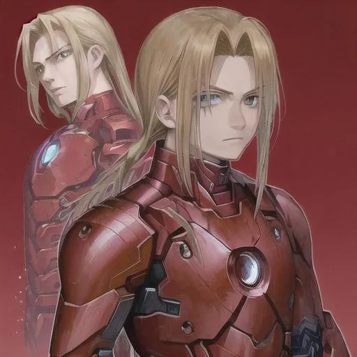 Prompt: edward elric in iron man suit