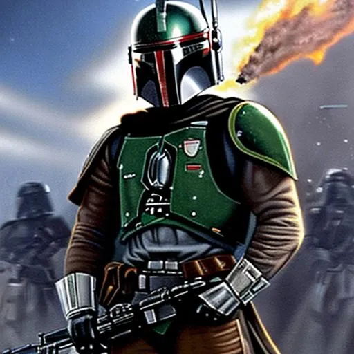 Photo super réaliste de Boba Fett dans star wars ave... | OpenArt