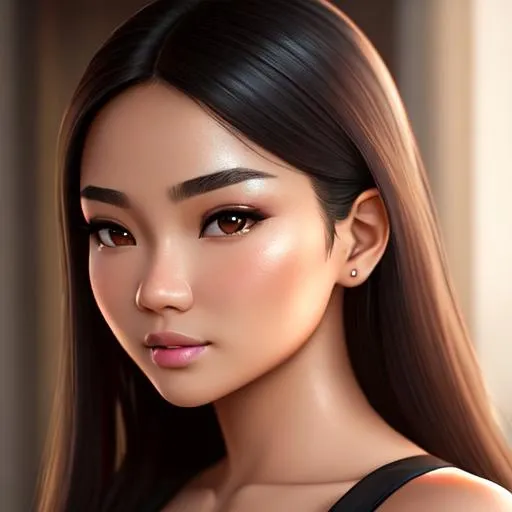 beautiful Filipina girl, thin eyebrows, detailed f... | OpenArt