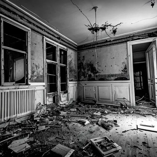 terrifying ghosts in abandoned house, security camer... | OpenArt