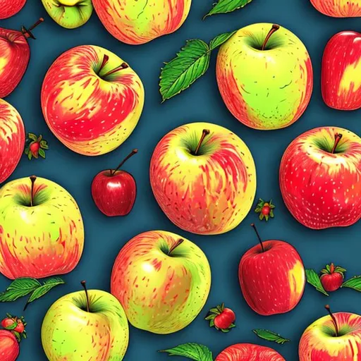 Prompt: apple fruit, illustration, high res, cartoon style for kids,