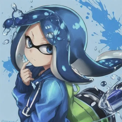 Prompt:  blue splatoon