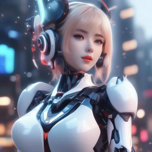 Prompt: 3d anime woman robot girl and beautiful pretty art 4k full HD