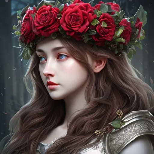 Prompt: Red rose queen hyper realistic hyper detailed small head crown
