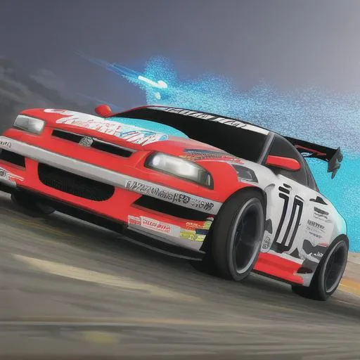 Prompt: a drift car in the style of a rocket league