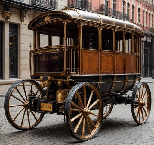 Prompt: A steampunk carriage