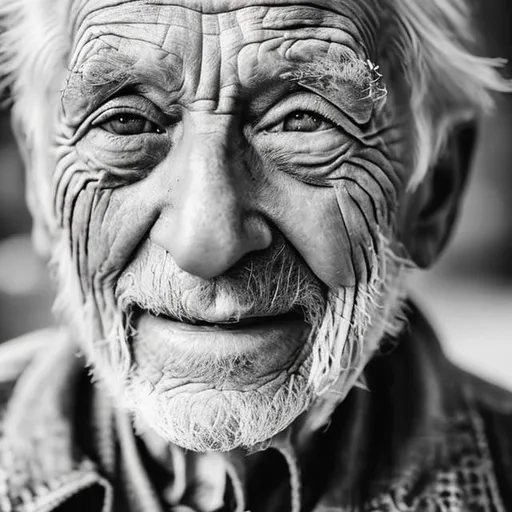 Prompt: /imagine prompt: color photo of a highly realistic portrait of an elderly man with weathered lines etched on his face, wise eyes filled with stories, and a gentle smile that reflects a lifetime of experiences —c 10 —ar 2:3