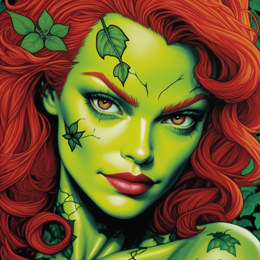 Dina meyer as poison ivy close up portrait