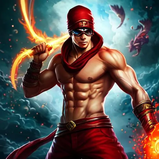 Prompt: lee sin from league of legends , insanely detailed, Full HD, highly detailed, full body, perfect composition, complex intricate detail and quality.