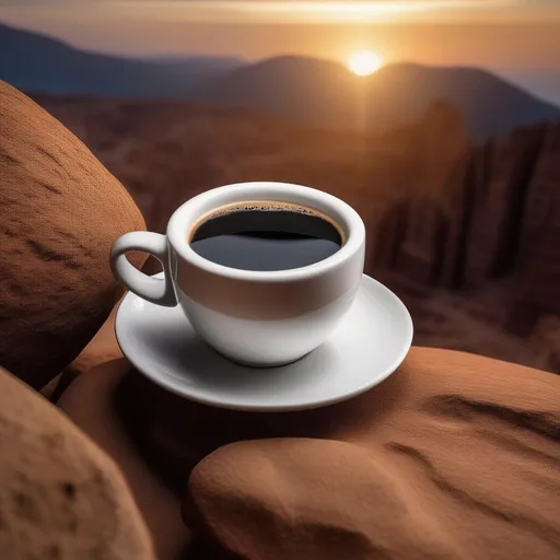 Prompt: coffee in a rock, 4k photograph