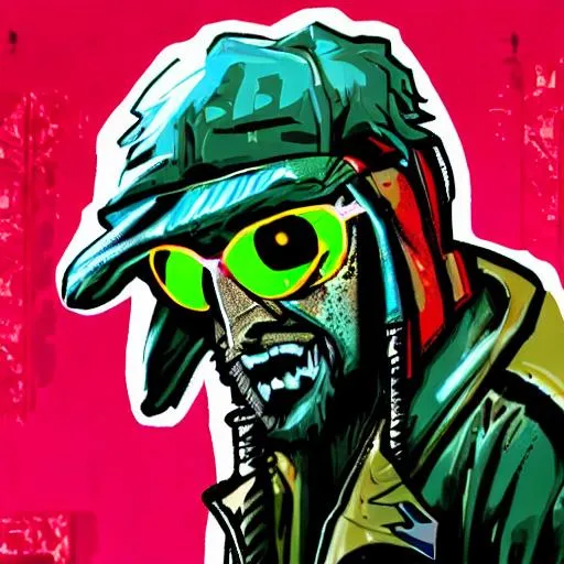 Prompt: Hotline miami character