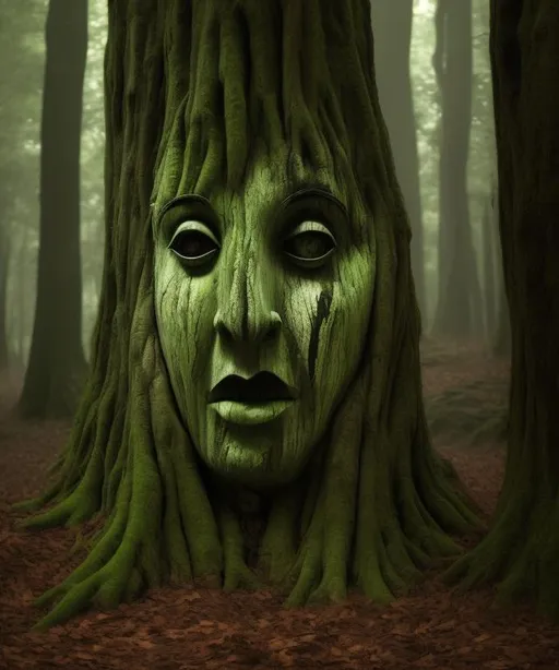 Prompt: Forest with faces