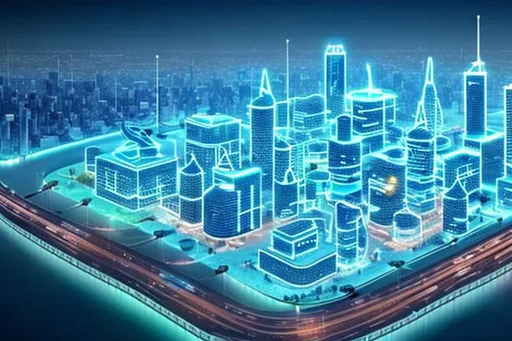 Prompt: A smart city in 2030