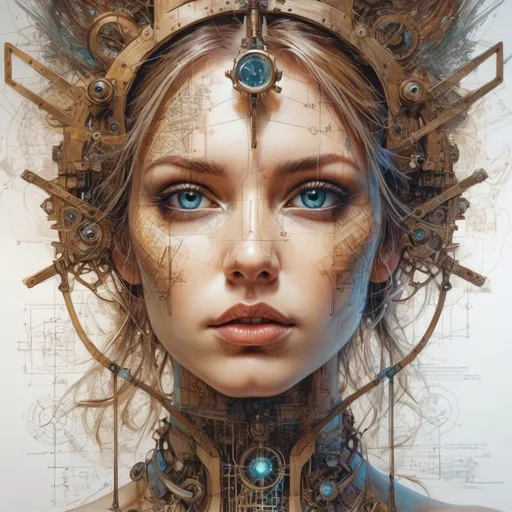 Prompt: Magical Mathematics two parts in one art double exposure otherworldly Steampunk_Angel, Complex Numbers, math, formulas trigonometry geometry & tribal symbols :: perfect_proportions :: flawless_eyes :: by Artgerm, Carne Griffiths, Greg Olsen, WLOP :: hyperrealistic, hyper detailed, photorealistic :: a masterpiece, incredible composition, amazing depth, imposing, meticulously composed, 8k,