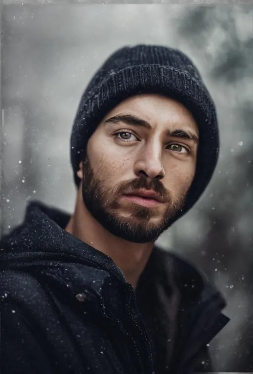 Prompt: photo realistic portrait of person, centered in frame, facing camera, symmetrical face, ideal human, 85mm lens,f8, photography, ultra details, natural light, light background, photo, Studio lighting, keep hat