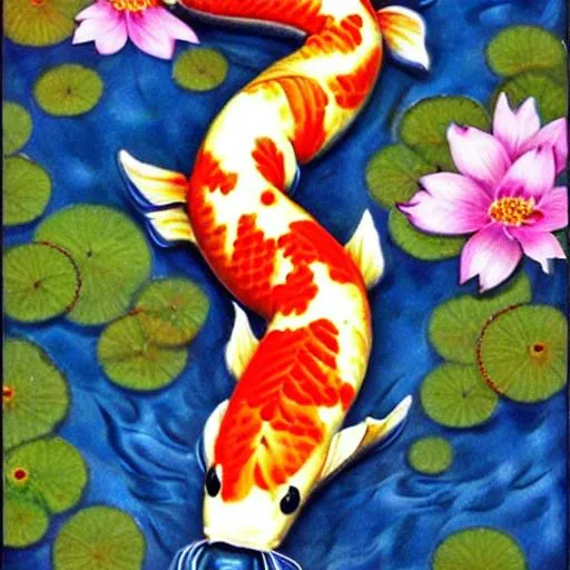 Prompt: pretty koi fish 
