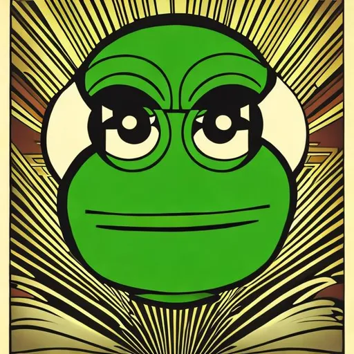 Prompt: Art deco Pepe the frog
