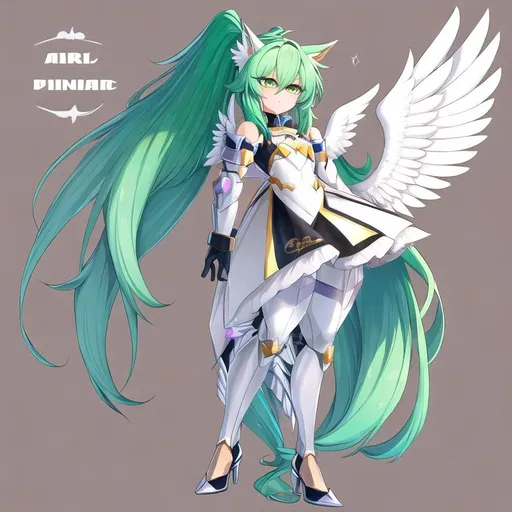 Prompt: Your OC is a small twisted pegasus-human bipedal animatronic hybrid, with focused emerald eyes. They identify as male, and have a high-pitched voice. standing on two legs, 
