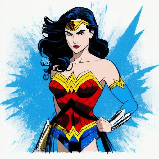 Prompt: wonder woman bleu