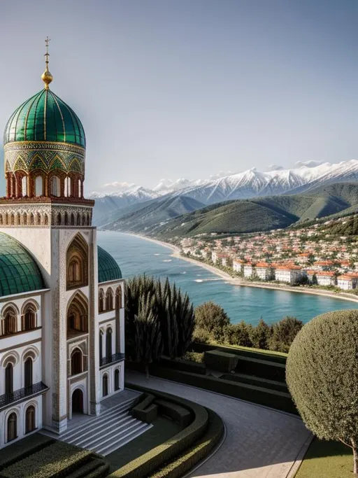Prompt: Abkhazia as a beautiful country with flawless highly detailed buildings and stunning landscape, detailed environment, intricate details, fully centered, professional photography, bokeh, high resolution, high-end architecture, natural lighting, Canon, f8 5mm lens, 256K, UHD, HDR, Octane 3D.