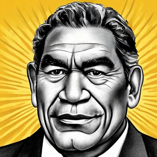 Prompt: Draw Winston Peters, NZ First Leader as an indigenous Māori