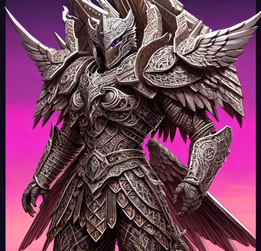 Prompt:  high quality, intricate details, highly detailed, by, Sovereign of Bird, armor, The beginning of Ragnarok, end of the world, synthwave