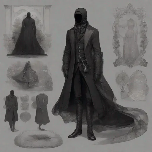 Prompt: Pre-Victorian age fantasy setting commoner suit, male, {{{{{{{Gelatinous Body}}}}}}}, Full Body Vantablack Skin, Vantablack Slime Body, {{no facial features}}, {no face},{{{no eyes}}}, fantasy setting, sketch, drawing, unhinged, creepy, living shadow
