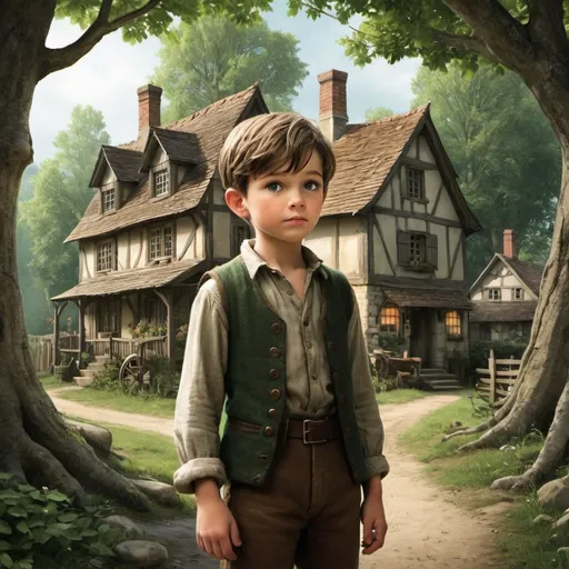 Prompt: 
Once upon a time, in a quaint little village nestled among tall, whispering trees, there lived a boy named Oliver. 