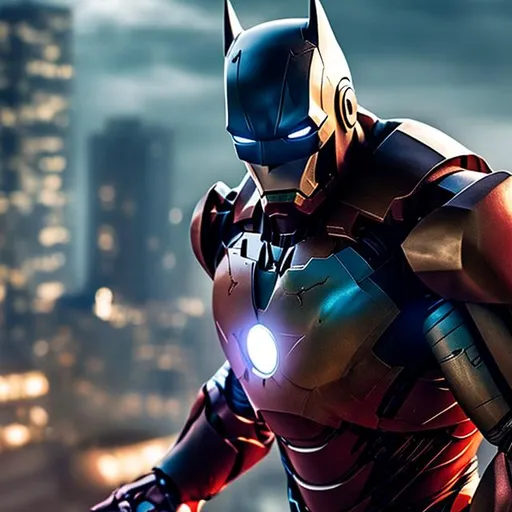 Prompt: 4K Batman in iron man costume