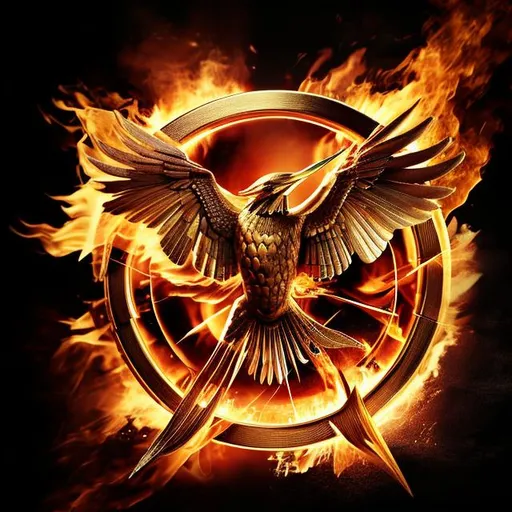 Prompt: Hunger games mockingjay logo



