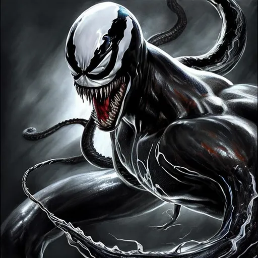Prompt: venom, hyper realistic, black, 